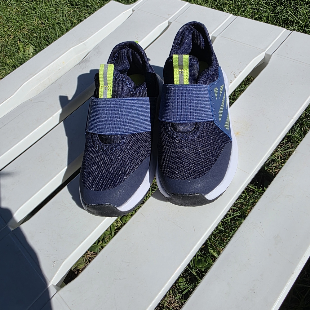 Athletic Works Kids Navy and Lime Sneakers